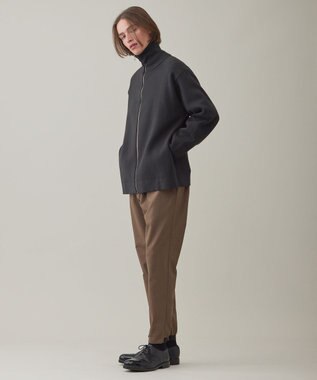 UNFILO MENS 【男女兼用/新色追加】スウェットライク ジップ タートルネックニット [24年秋冬商品] ダークグリーン