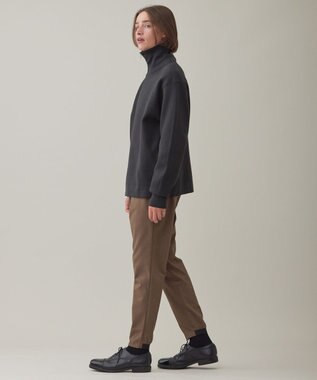 UNFILO MENS 【男女兼用/新色追加】スウェットライク ジップ タートルネックニット [24年秋冬商品] ダークグリーン