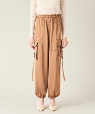 GRACE CONTINENTAL サテンカーゴパンツ キャメル