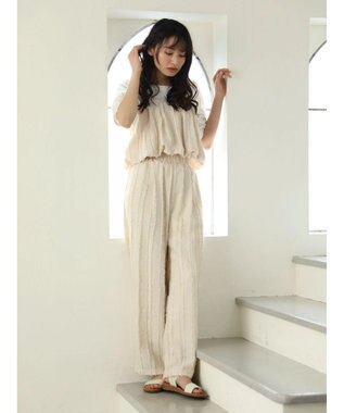 Green Parks ・ＡＮＤ　ＳＥＡＲＣＨ　フリンジストライプパンツ Ivory