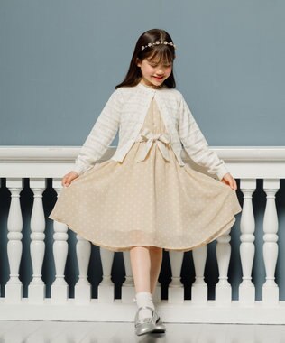 組曲 KIDS 【150-160㎝】アメリドット ワンピース ベージュ
