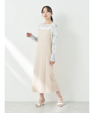 earth music&ecology バックスリットＩラインキャミワンピース Light Beige