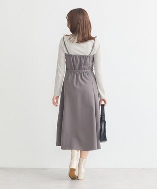 earth music&ecology トレンチ風キャミワンピース Dark Gray