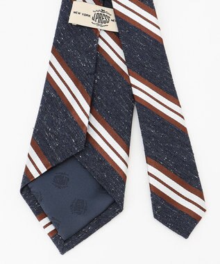 J.PRESS MEN スパンシルク レジメンタル柄ネクタイ ネイビー系1