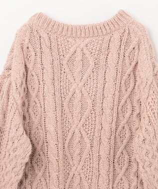 GRACE CONTINENTAL スパングルケーブルニット ピンク