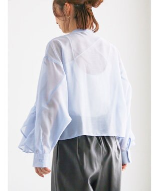 Te chichi シアーフリルティアードブラウス サックスブルー