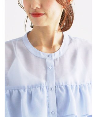 Te chichi シアーフリルティアードブラウス サックスブルー