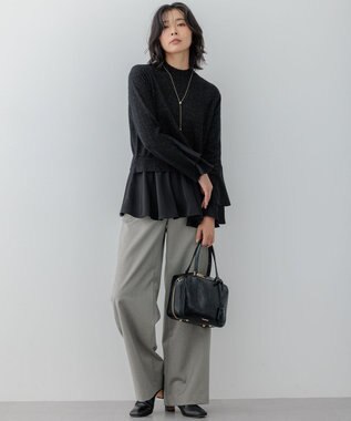 23区 【VERY3月号掲載/洗える】TRコンフォートストレッチ ワイドパンツ ライトグレー系