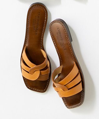 23区 CORSOROMA カットワーク サンダル キャメル系