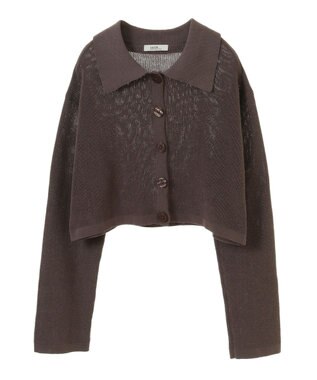 earth music&ecology ＳＥＴ２点襟付きカーディガン＋ニットワンピース Mocha