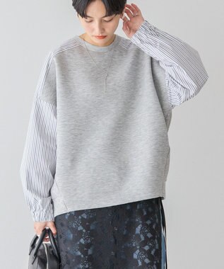 AMERICAN HOLIC 異素材コクーンポンチプルオーバー Light Gray