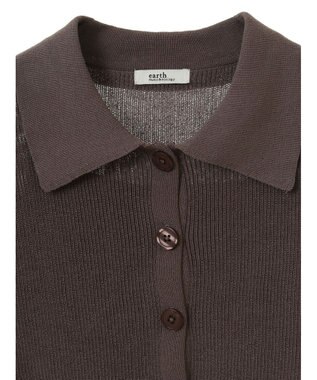 earth music&ecology ＳＥＴ２点襟付きカーディガン＋ニットワンピース Mocha