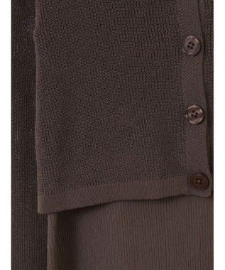 earth music&ecology ＳＥＴ２点襟付きカーディガン＋ニットワンピース Mocha