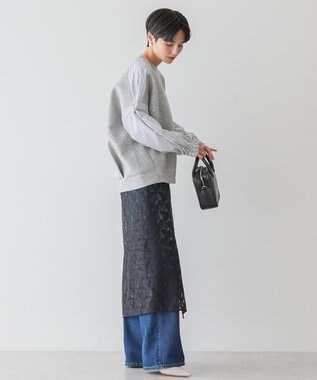 AMERICAN HOLIC 異素材コクーンポンチプルオーバー Light Gray