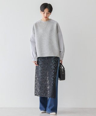 AMERICAN HOLIC 異素材コクーンポンチプルオーバー Light Gray