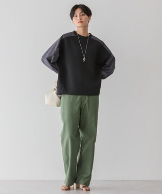 AMERICAN HOLIC 異素材コクーンポンチプルオーバー Black