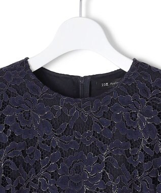 23区 L 【APPLAUDIR】シャイニーレース ドレス ネイビー