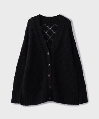 GRACE CONTINENTAL オーバーニットカーディガン ブラック