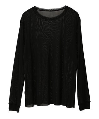 YECCA VECCA クルーネックレイヤードシアートップス Black