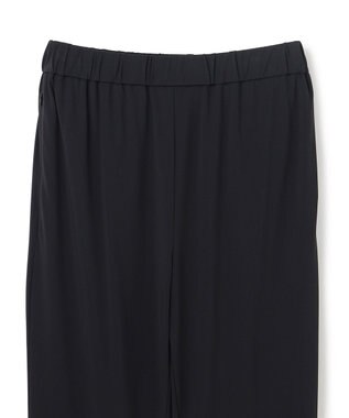 UNFILO L 【ウエストゴム】ドライトリコット セミフレアパンツ ブラック