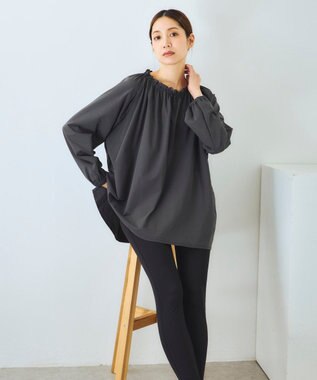 OP／FILA 【Kappa】デザインブラウスラッシュガード 上下セット ダークグレー