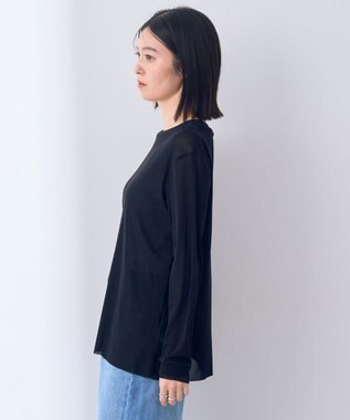 YECCA VECCA クルーネックレイヤードシアートップス Black