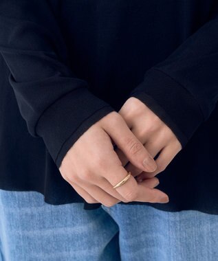 YECCA VECCA クルーネックレイヤードシアートップス Black