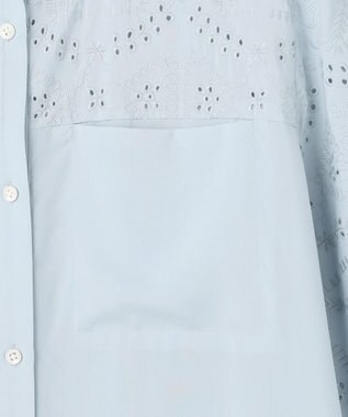 J.PRESS LADIES 【WEB限定カラーあり】エンブロイダリー シャツ ワンピース 【WEB限定】サックスブルー系