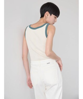 AMERICAN HOLIC バイカラーテレコタンクトップ Ivory