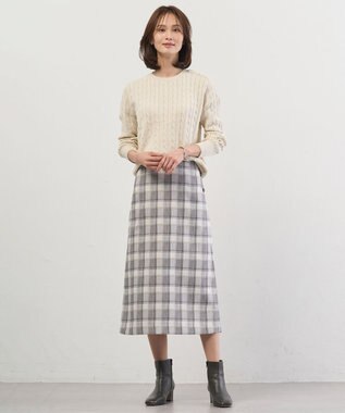 J.PRESS LADIES L CABLE ニット ライトベージュ系