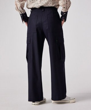 Paul Smith ストライプ ウール カーゴパンツ ネイビー