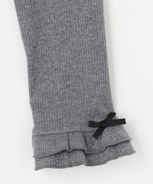 組曲 KIDS 【90-160㎝】【10分丈】テレコフリル レギンス グレー系