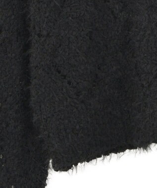 earth music&ecology シャギーミックス透かしハート柄ニットプルオーバ Black