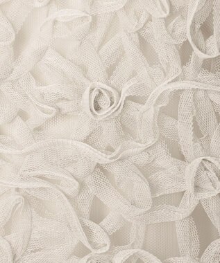 23区 【GOLD LABEL】チュールエンブロイダリー フラワーモチーフ 2WAYブラウス ベージュ系