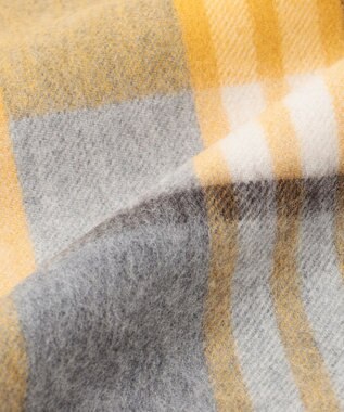 J.PRESS LADIES カシミヤチェック マフラー イエロー系3