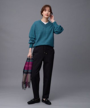 ANY 【ストレッチ/ウエストゴム】エニィーヒート テーパードパンツ ブラック