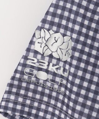 23区GOLF 【WOMEN】【接触冷感・UVケア・吸水速乾】ギンガムチェック柄 ポロシャツ ネイビー系3