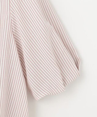 J.PRESS LADIES L 【洗える】ドビー強撚ストライプ コクーンシルエット ブラウス ピンク系1