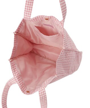 Maison de FLEUR ブランドロゴ刺繍ギンガムスクエアトート Pink