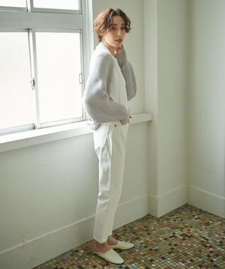 #Newans 【洗える】エアリーウールボレロカーディガン ライトグレー系