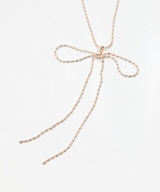 earth music&ecology ロングリボンチェーンネックレス Pink