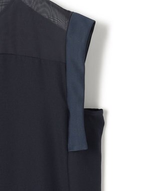 ICB L 【UVケア・接触冷感・速乾・洗える】 FluidBackSatin デザインワンピース ネイビー系