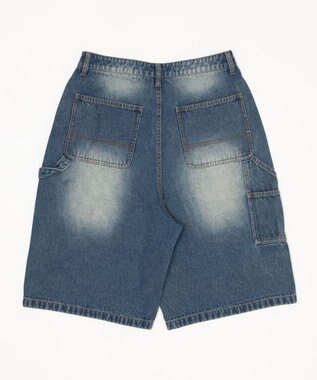 WEGO 【ユニセックス着用ITEM】ダブルニーデニムショーツ デニム中濃加工色