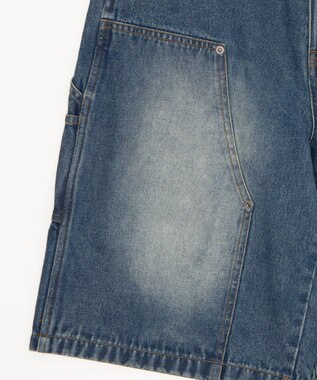 WEGO 【ユニセックス着用ITEM】ダブルニーデニムショーツ デニム中濃加工色