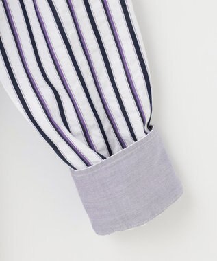 JOSEPH ABBOUD 【キングサイズ・吸水速乾・イージーケア】ソアロンストライプシャツ パープル系1