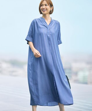自由区 【定番人気・新色追加・1枚でサマになる】リヨセルポプリンシャツ ワンピース