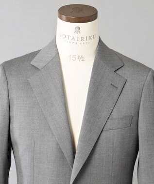 GOTAIRIKU 【御幸毛織】ニュージーランドメリノSuper120'sツイル スーツ グレー系1