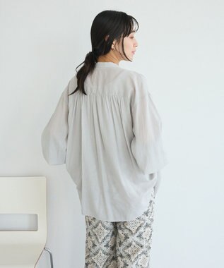 CRAFT STANDARD BOUTIQUE ウ゛ィンテージボイルロングスリーブブラウス Light Gray