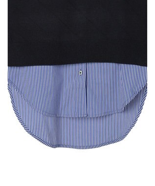 CRAFT STANDARD BOUTIQUE 【洗える】ニットベスト+バンドカラーシャツ-SET Navy