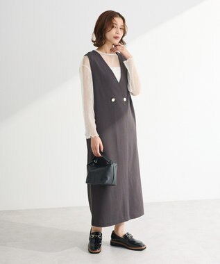 Green Parks ジャケット風ジャンパースカート Dark Gray